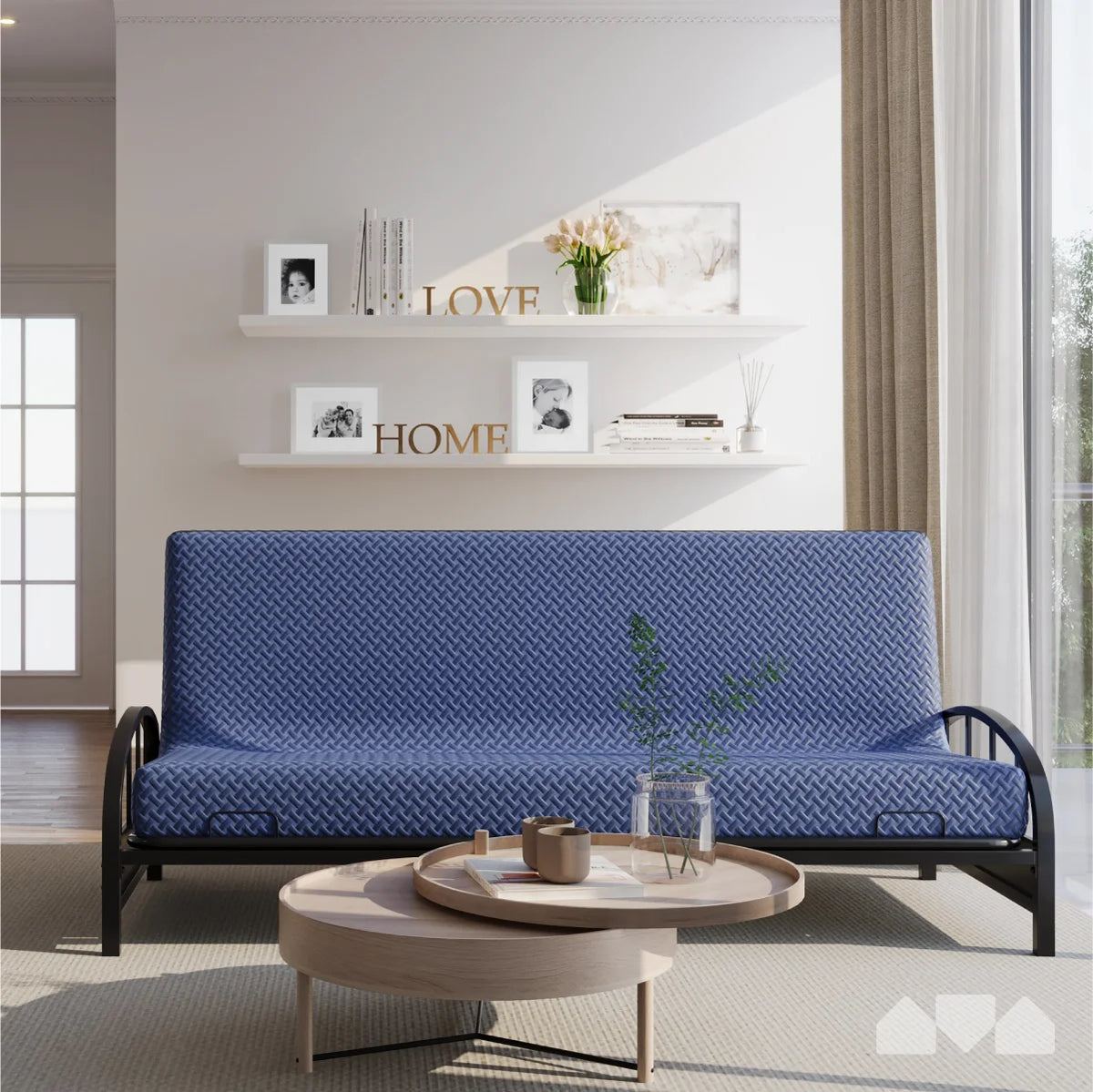 Milliard Memory Foam Futon Mattress - Full Size (Frame Not Included) (Black), 71"52"x6"