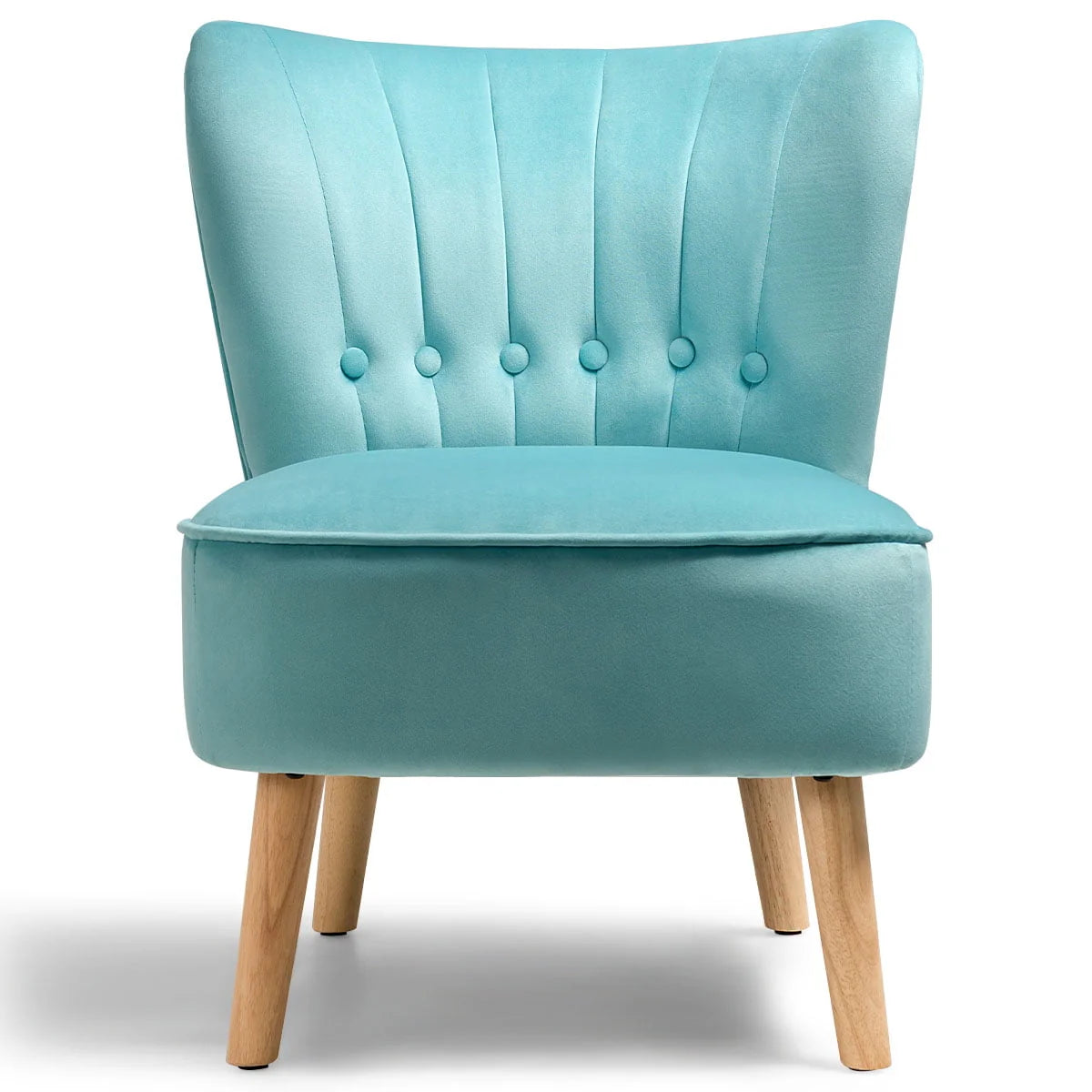 Costway Armless Accent Chair Tufted Velvet Leisure Chair Single Sofa Upholstered Green
