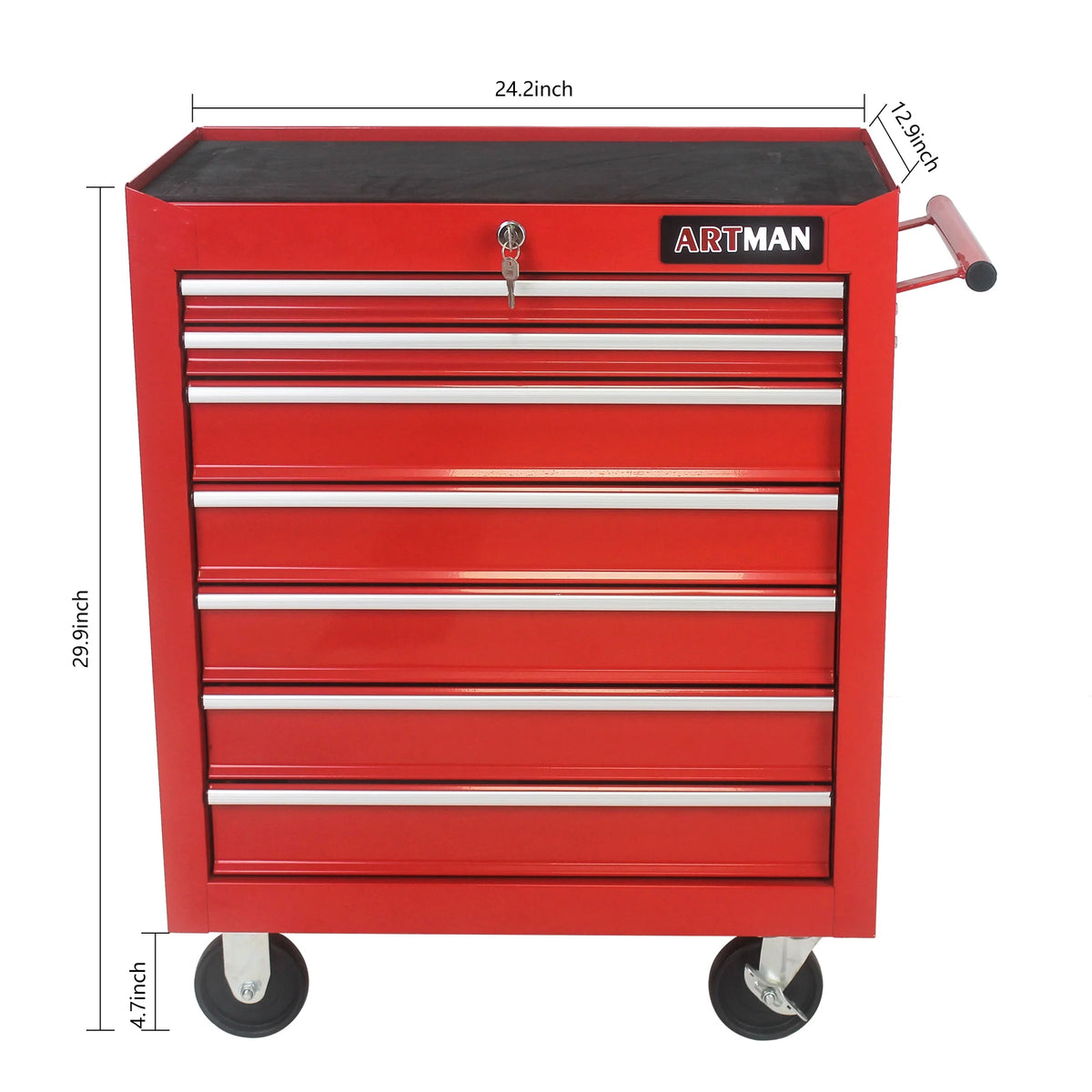 Broadfashion Rolling Tool Box 7 Drawer Tool Chest with Wheels Tool Boxes & Organizers, Alloy Steel Blue, 48.5 Pounds