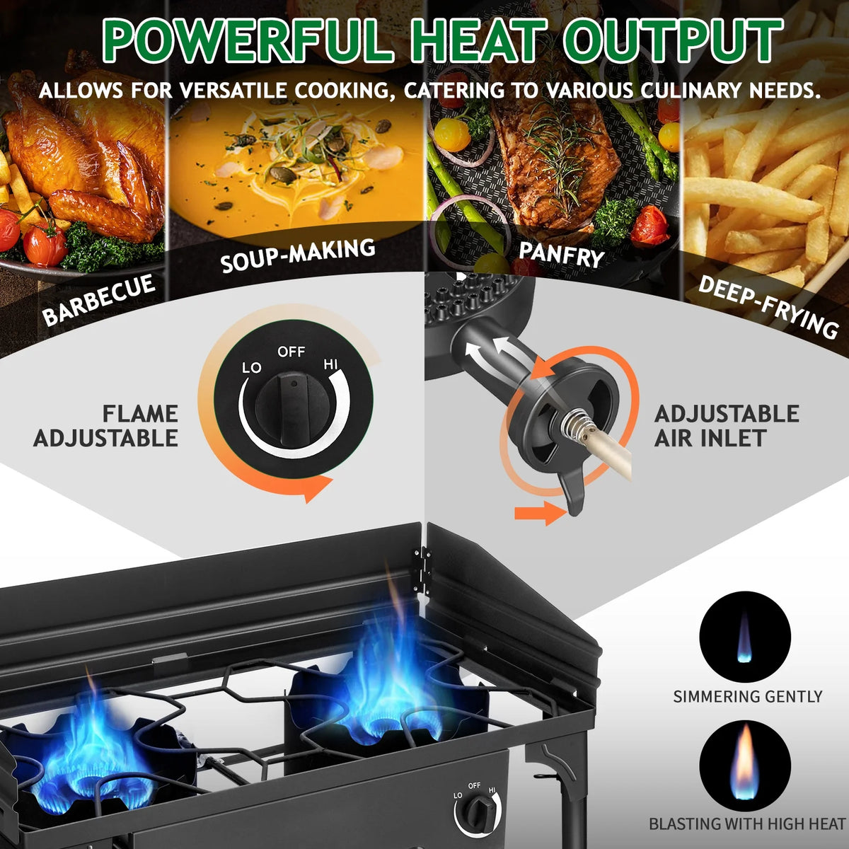Ktaxon 2 Burner 150000 BTU Cooker Outdoor Camping Picnic Stove Stand BBQ Grill