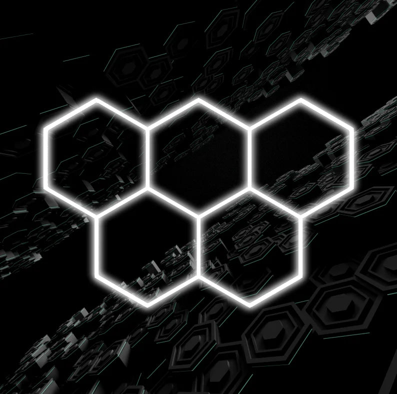 Led Hexagon Ceiling Workshop Lights Luxury Led Garage Gym Hexagonal Light 6500K