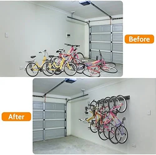Bike Hooks for Garage Wall Vertical, 6 Bike Storage Rack Space Saving Wall Bike Mount Holds Up to 300 LBS, Pack of 3