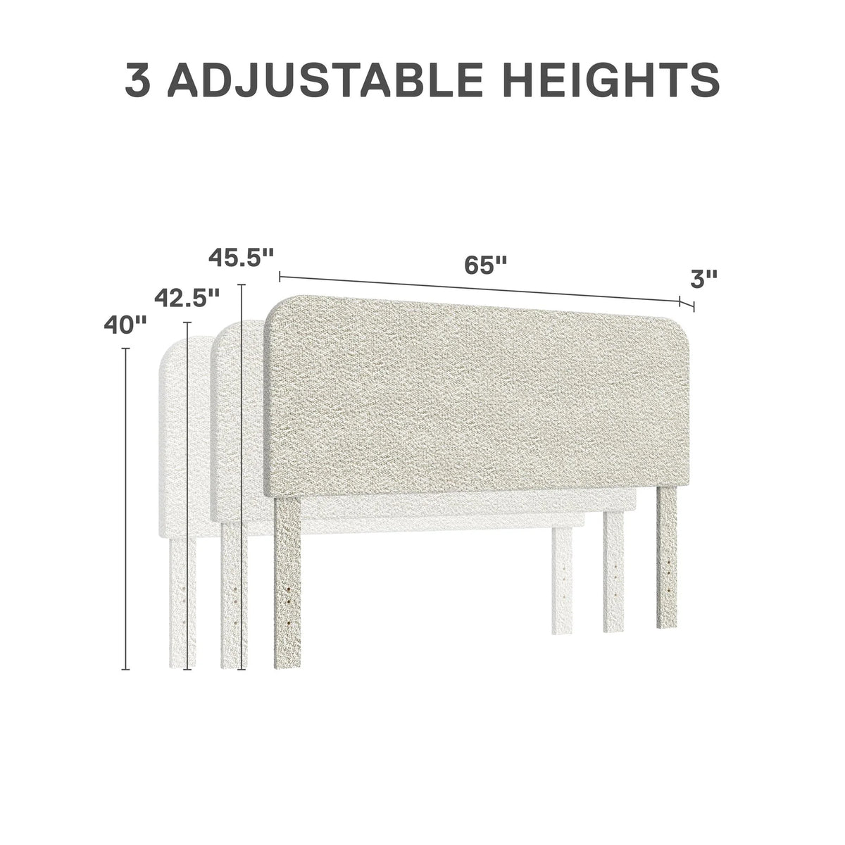Better Homes & Gardens Juliet Full/Queen Boucle Headboard, Ivory