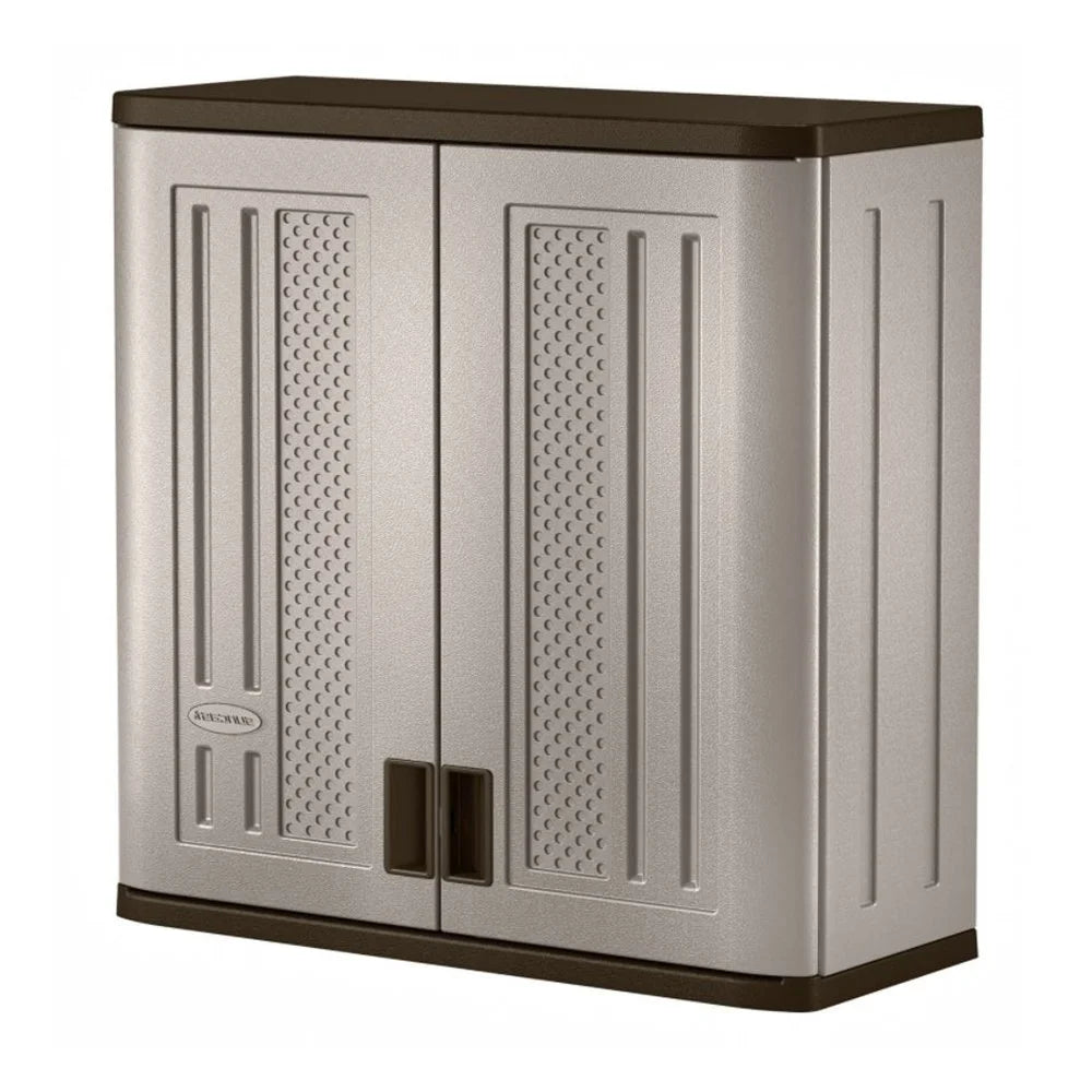 Suncast 2-Shelf Resin Base Cabinet, Platinum Metallic