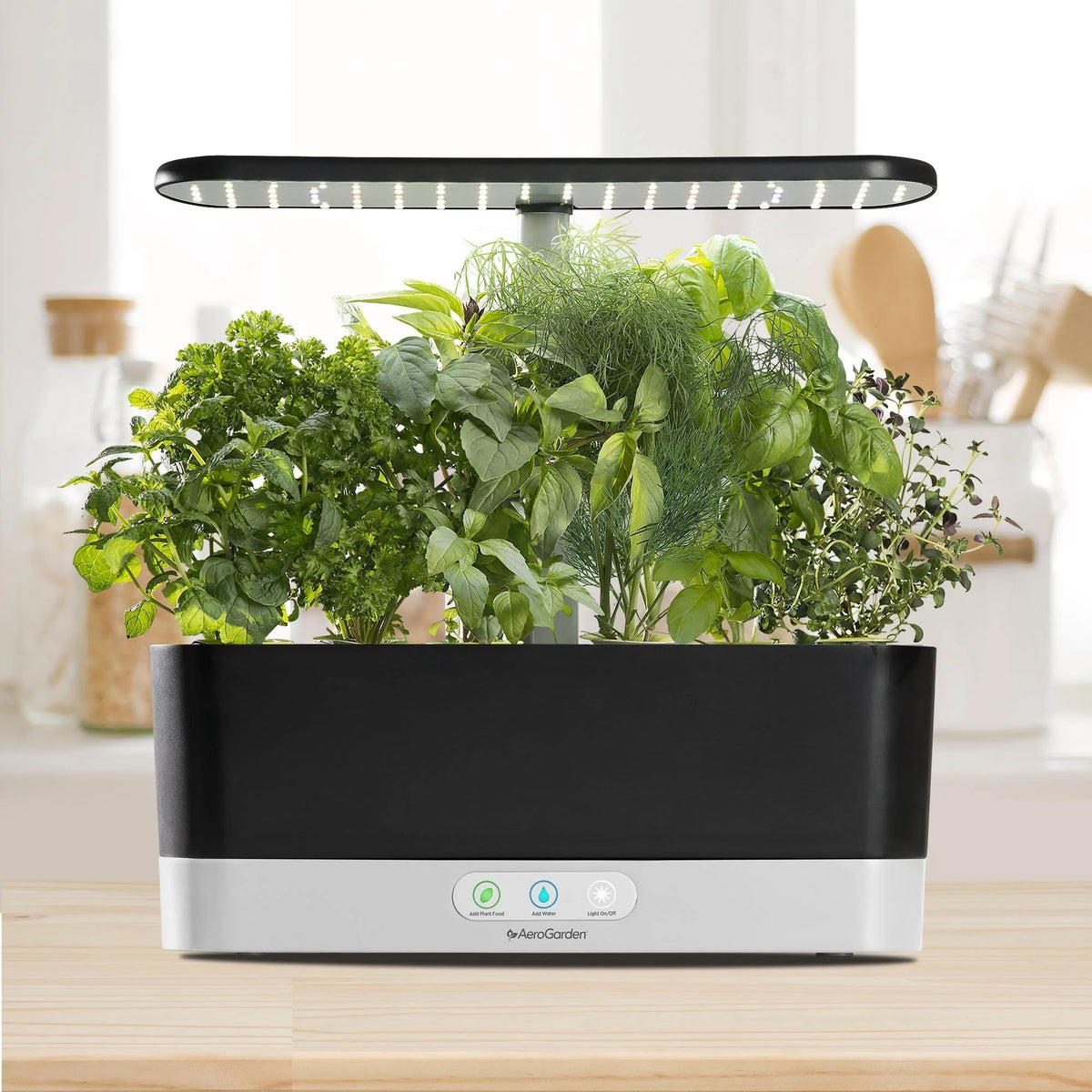 AeroGarden Harvest Slim with Gourmet Herb Seed Pod Kit, Black