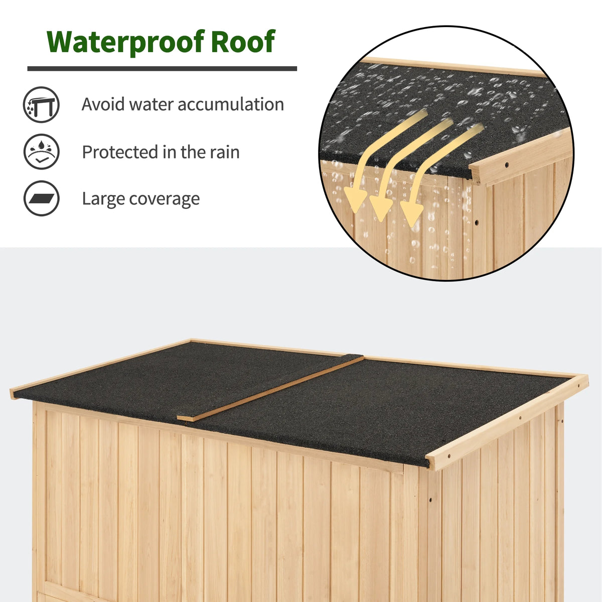 MCombo Outdoor Wood Storage Cabinet, Garden Tool Shed 1900