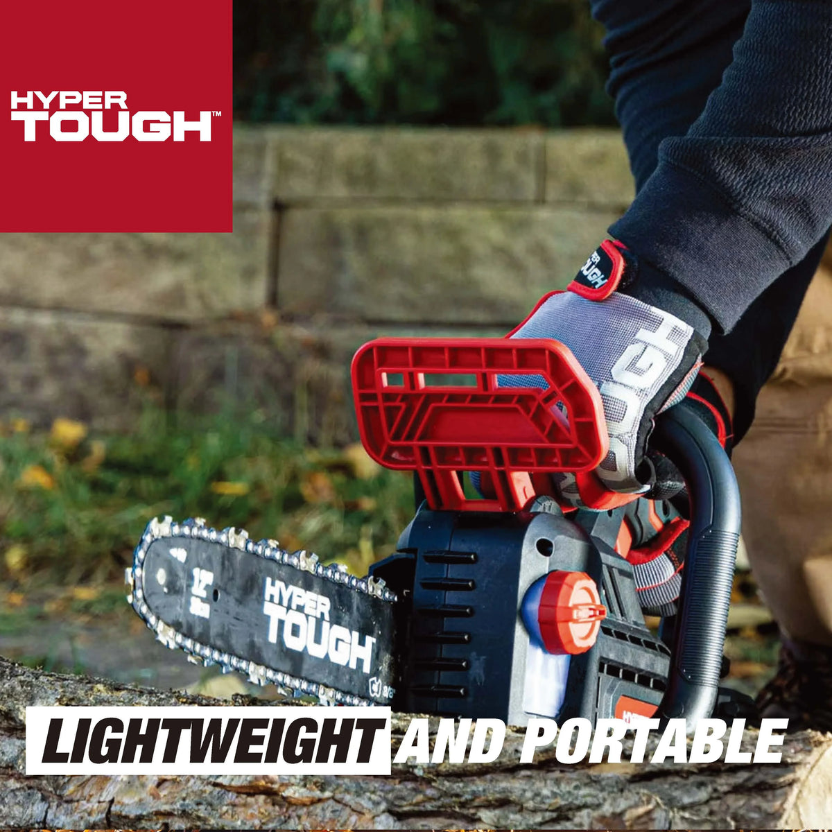 Hyper Tough 20V 4.0Ah Battery Powered 12in Brushless Chainsaw,  HT22-401-03-03