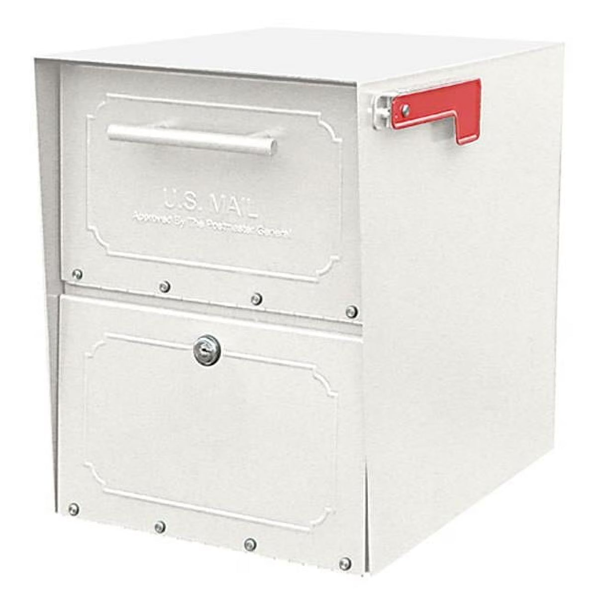 Architectural Mailboxes Oasis Classic Black Post Mount Mailbox, Galvanized Steel, Locking