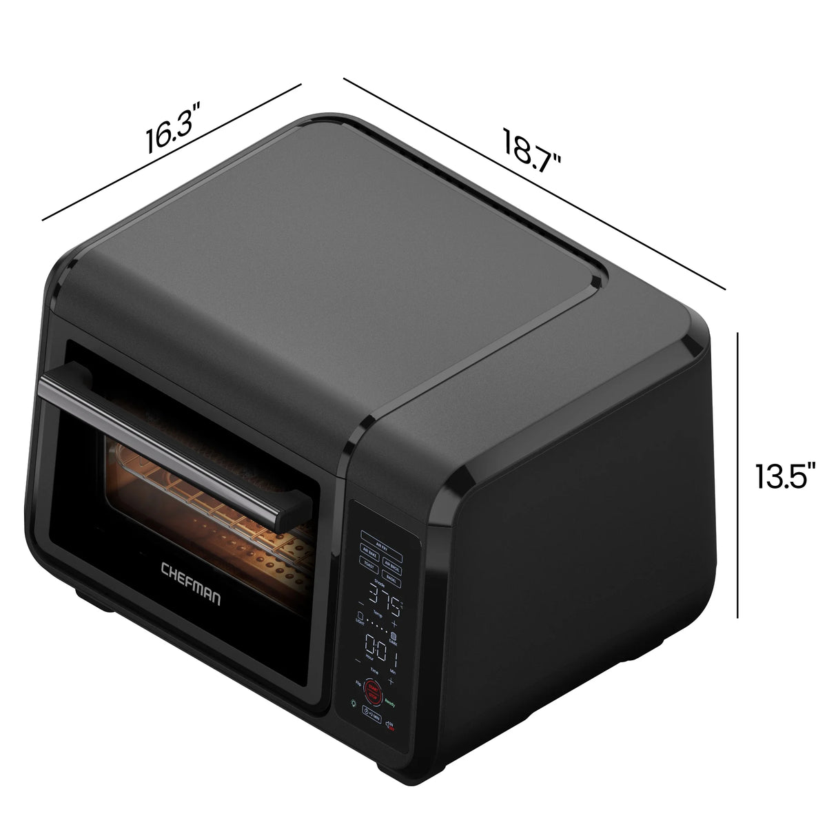 Chefman EasyAir 15 Qt. Toaster Oven Air Fryer, 5 Cooking Functions & 450��F Max Temperature �C Black