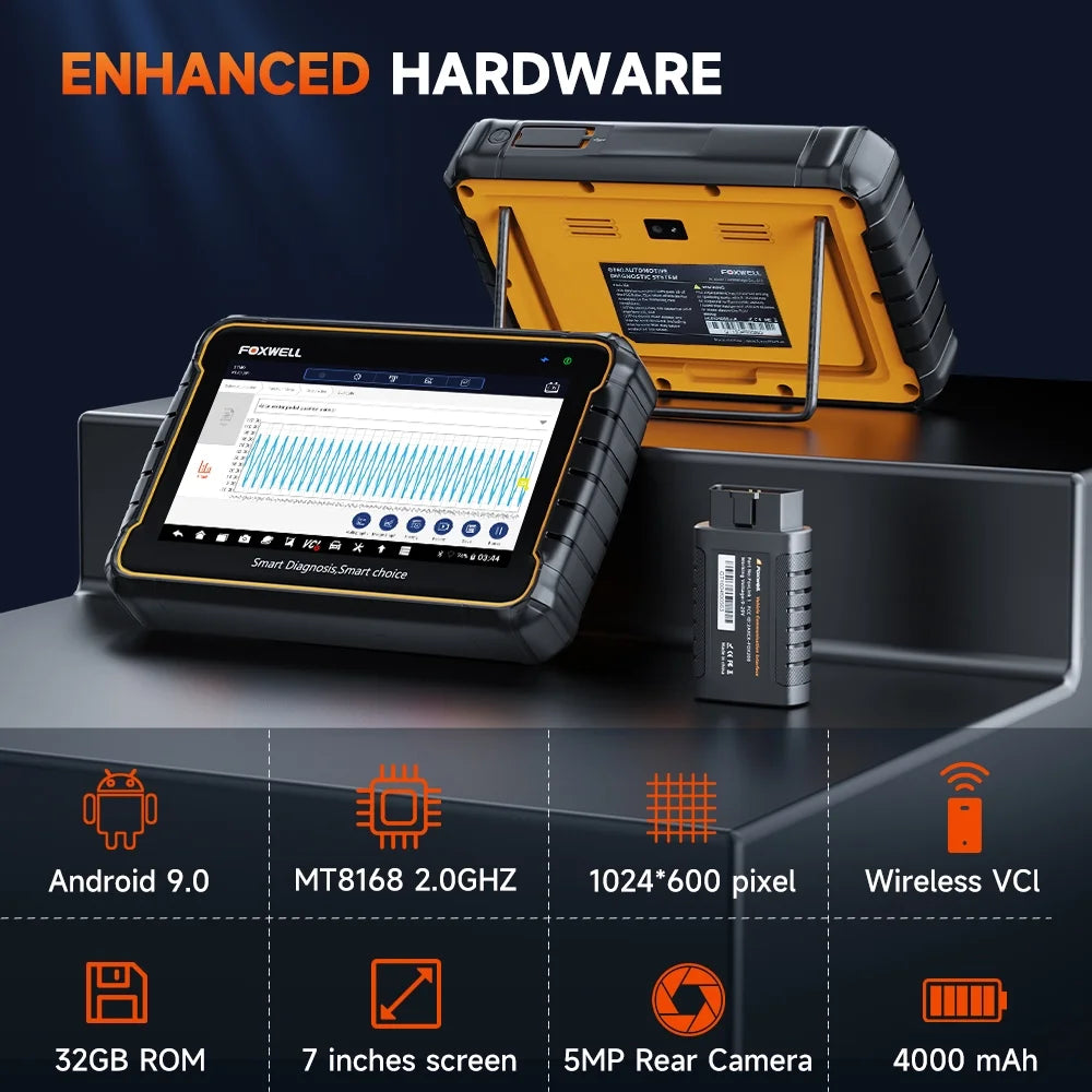 Foxwell GT60 Wireless Bluetooth Automotive Bi-directional Diagnostic Scanner Full System OBD2 Scanner Code Reader, Vehicle Analyzer with Bag