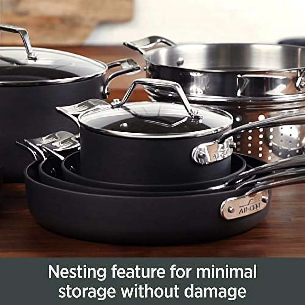 All-Clad Essentials Hard Anodized Nonstick Cookware Set, 10 piece