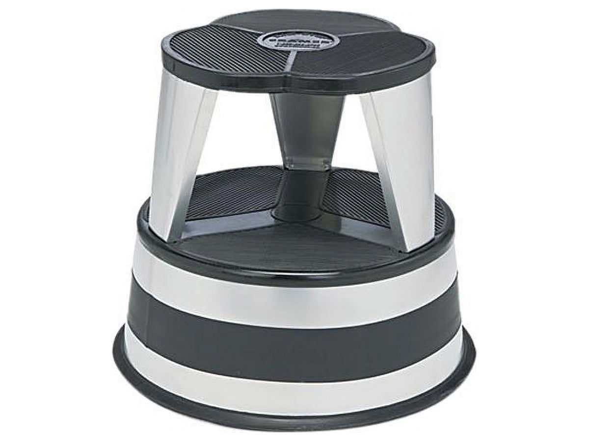 Cramer Kik-step Steel Step Stool, 350 Lb Cap, 16" Dia. X 14 1/4h, Silver