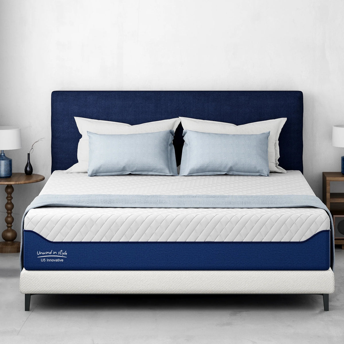 Soges 14 inch Memory Foam Mattress Queen Size Mattress Green Tea Gel Memory Foam Mattress Cooling Gel Infused Mattress for Pressure Relief, Medium Firm, Washable Cover, CertiPUR-US Certified, Blue