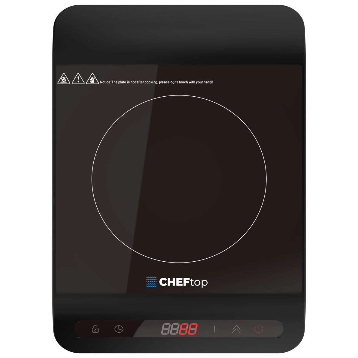 Cheftop Single Burner Induction Cooktop - Portable 120V Digital Ceramic Top 1300 Watt, Touch Sensor Control, Multiple Controls Cooking Zones & Power Levels