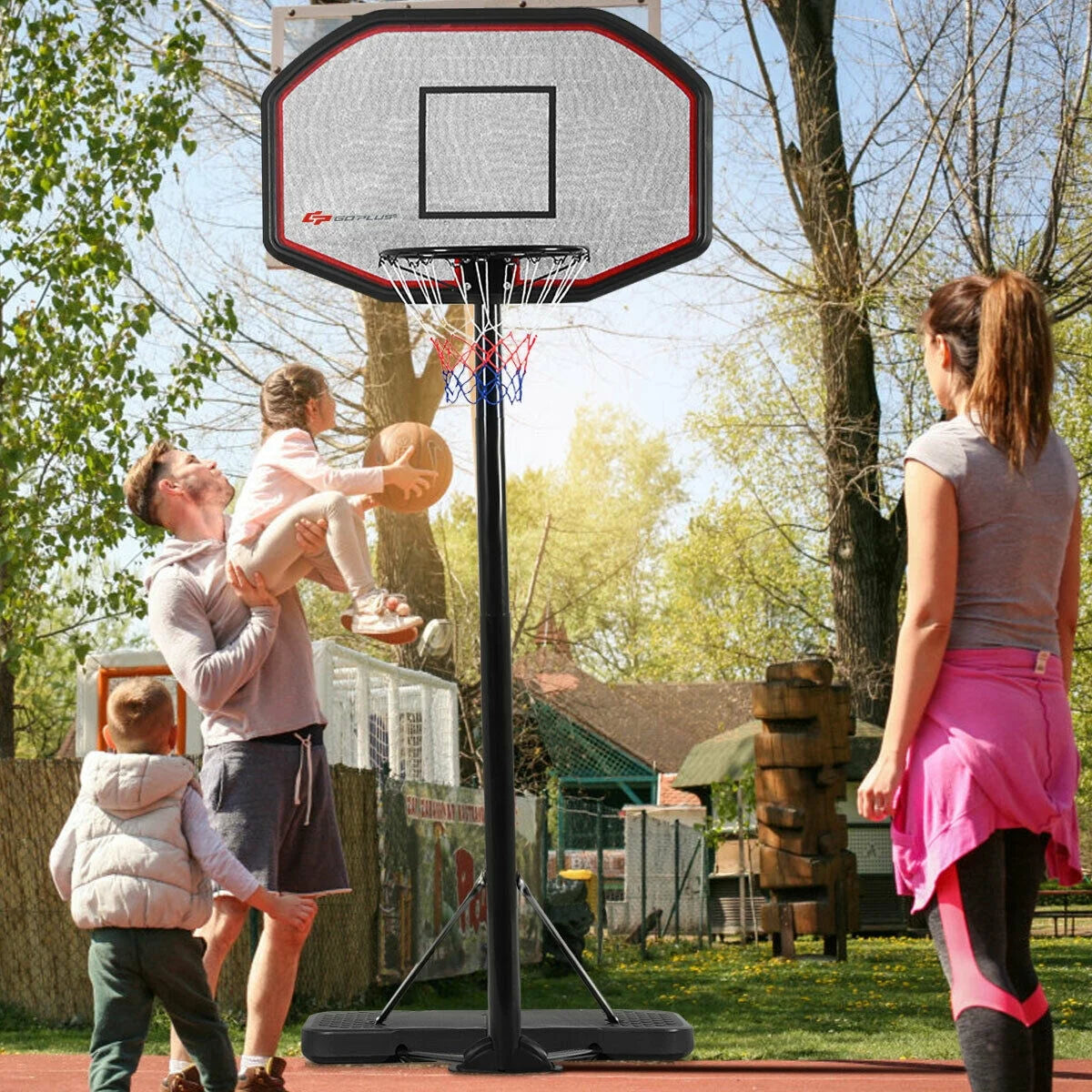 Costway 10ft 43'' Backboard In/outdoor Adjustable Height Basketball Hoop System