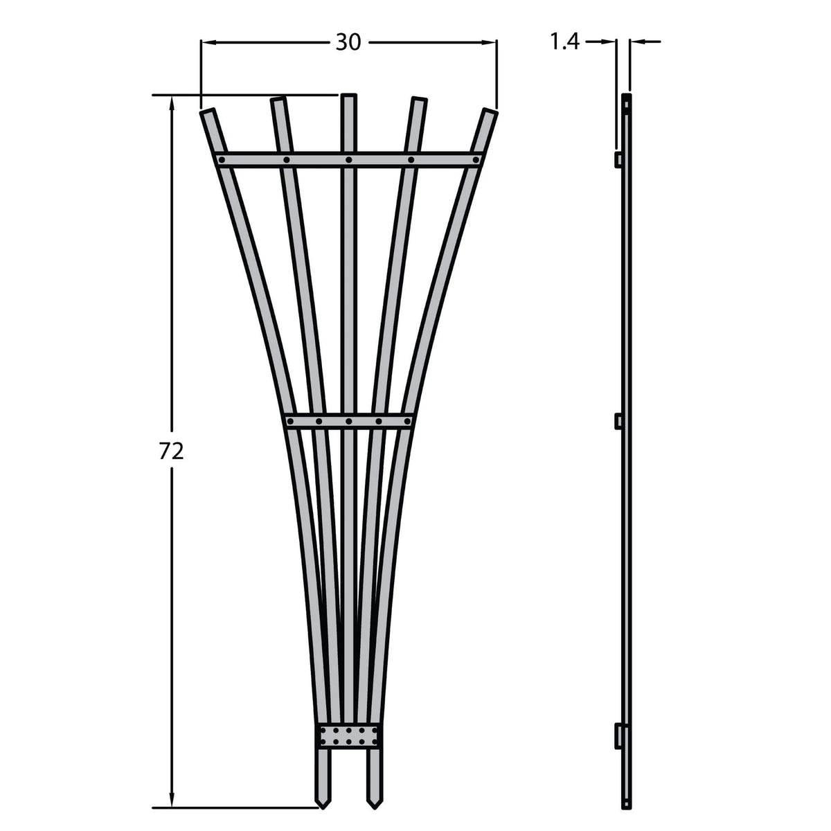 highwood  Eco-Friendly 6ft Traditional Fan Trellis Harbor Gray