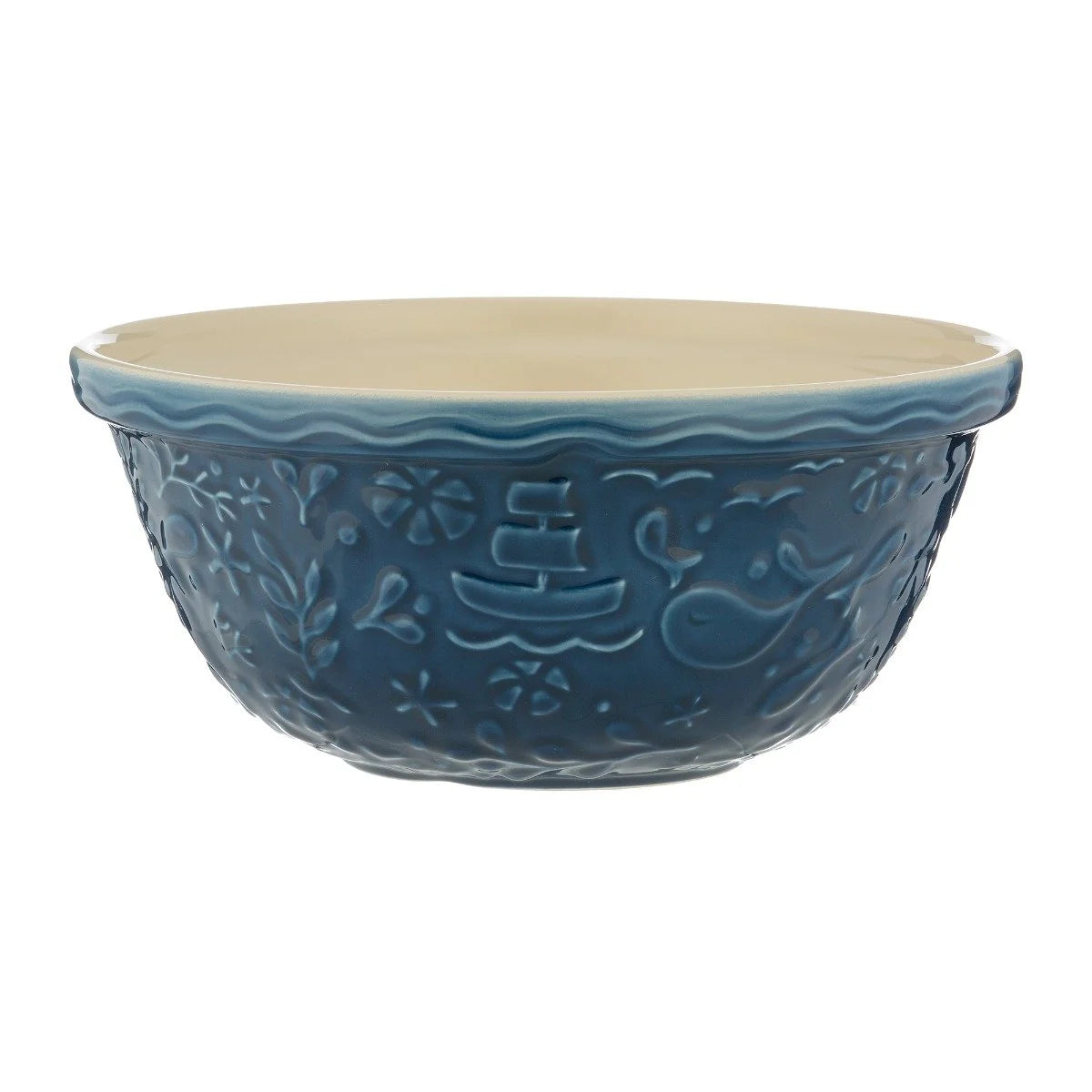 Mason Cash Nautical Chip-Resistant Earthenware Mixing Bowls with Sea Turtle,Crab,Boat Designs (3Pcs)