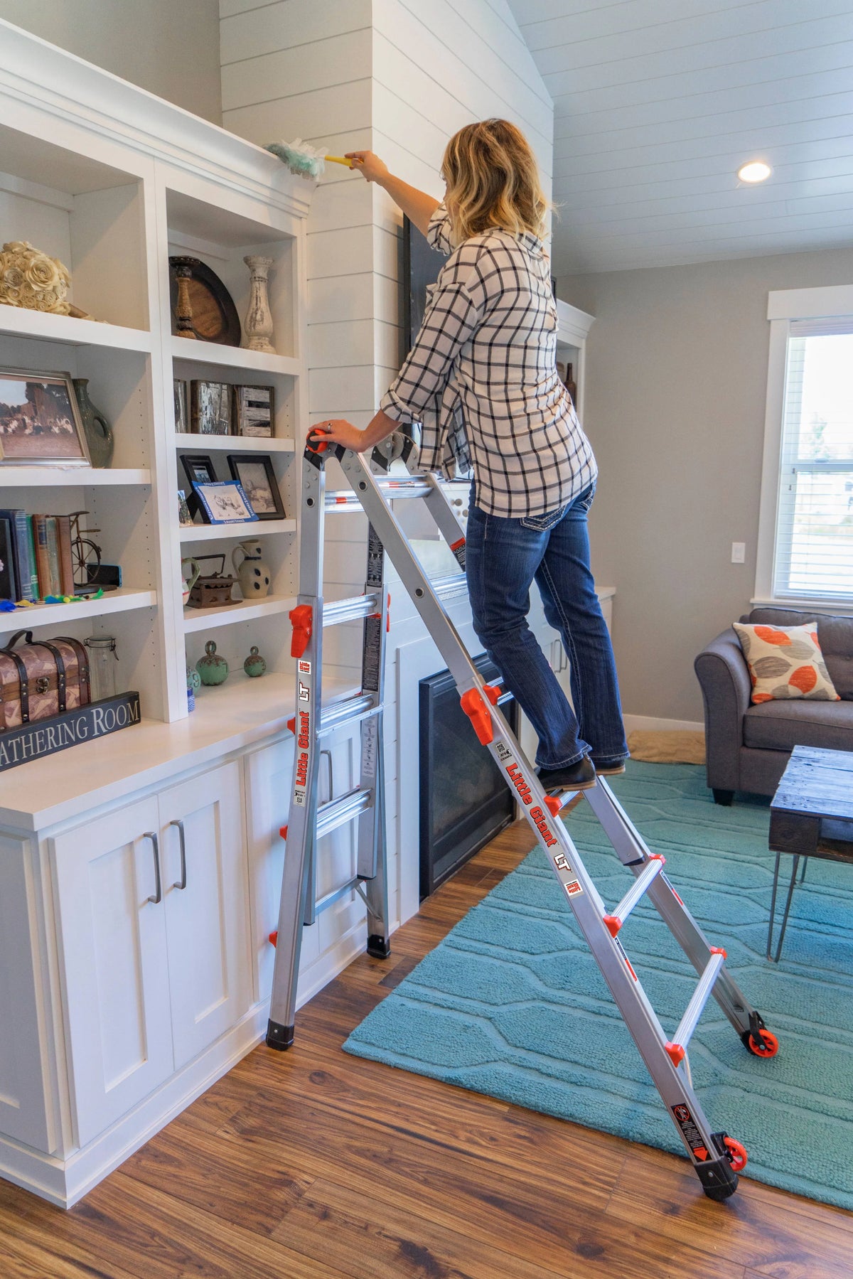 Little Giant LT M17 Aluminum Multi-Use Ladder with Wheels, Type 1A - 300 lbs. Rated