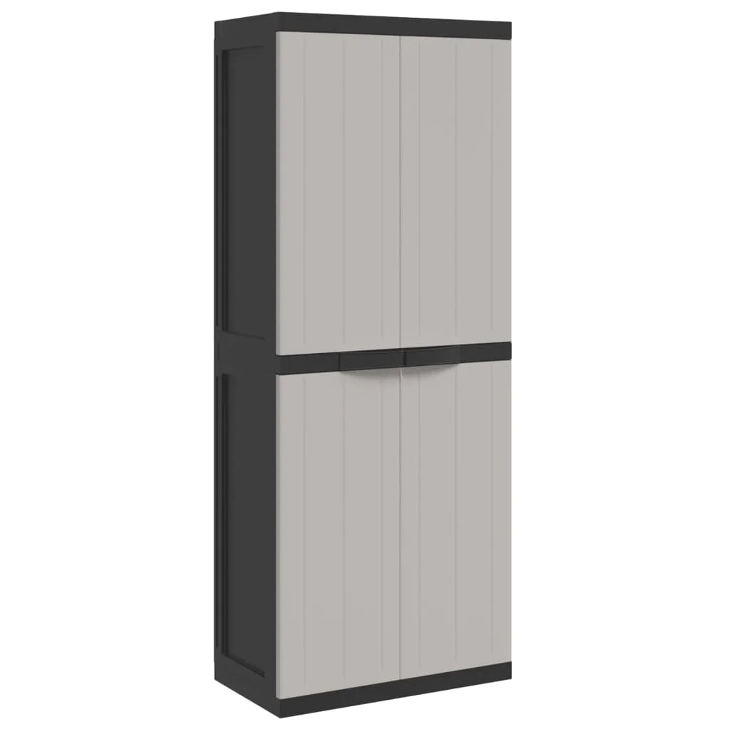 vidaXL Outdoor Storage Cabinet Black 25.6"x14.6"x33.5" PP