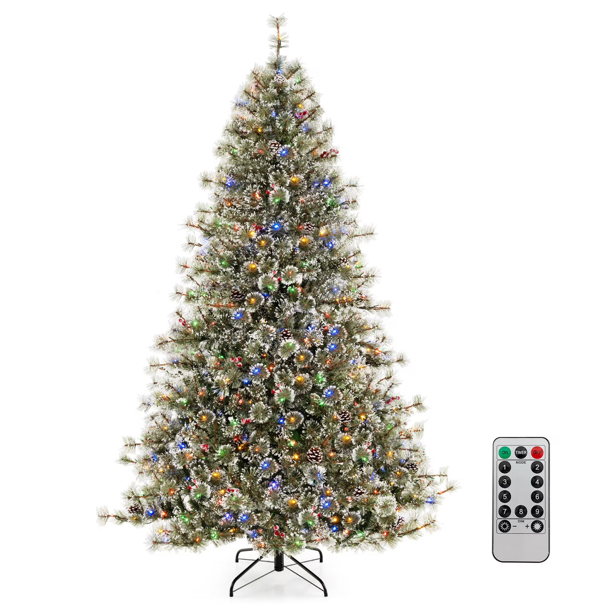 Costway 9 FT Artificial Christmas Tree with  360?�� Quick Power Connector 1714 Pine Needles
