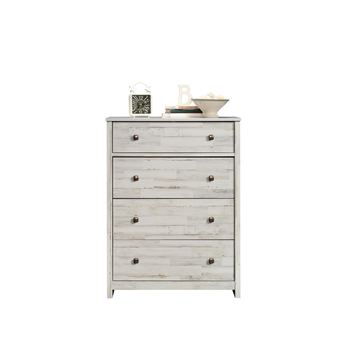 Sauder River Ranch 4-Drawer Dresser Dresser, White Plank Finish