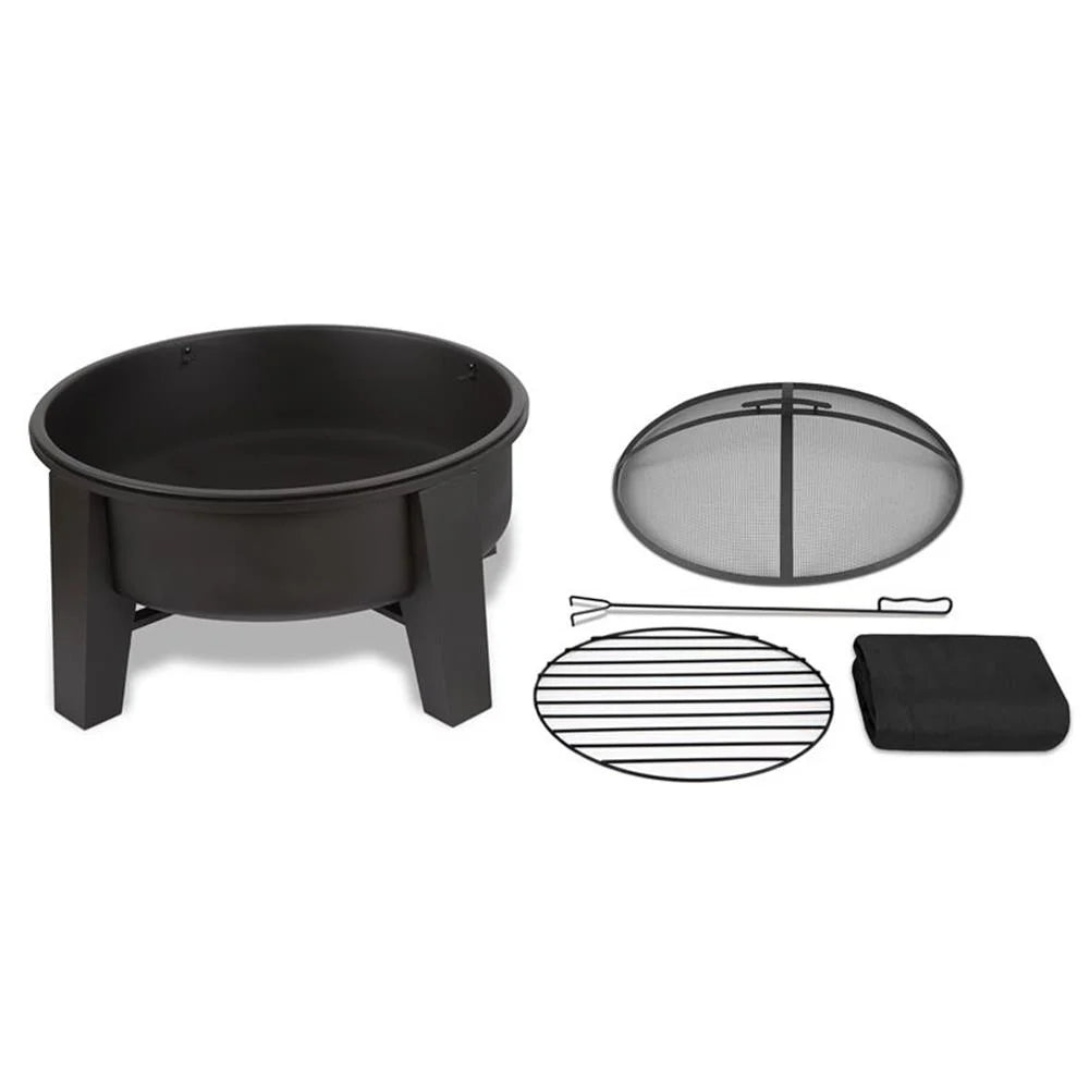 Real Flame Forsyth Wood-Burning Iron Fire Pit in Black