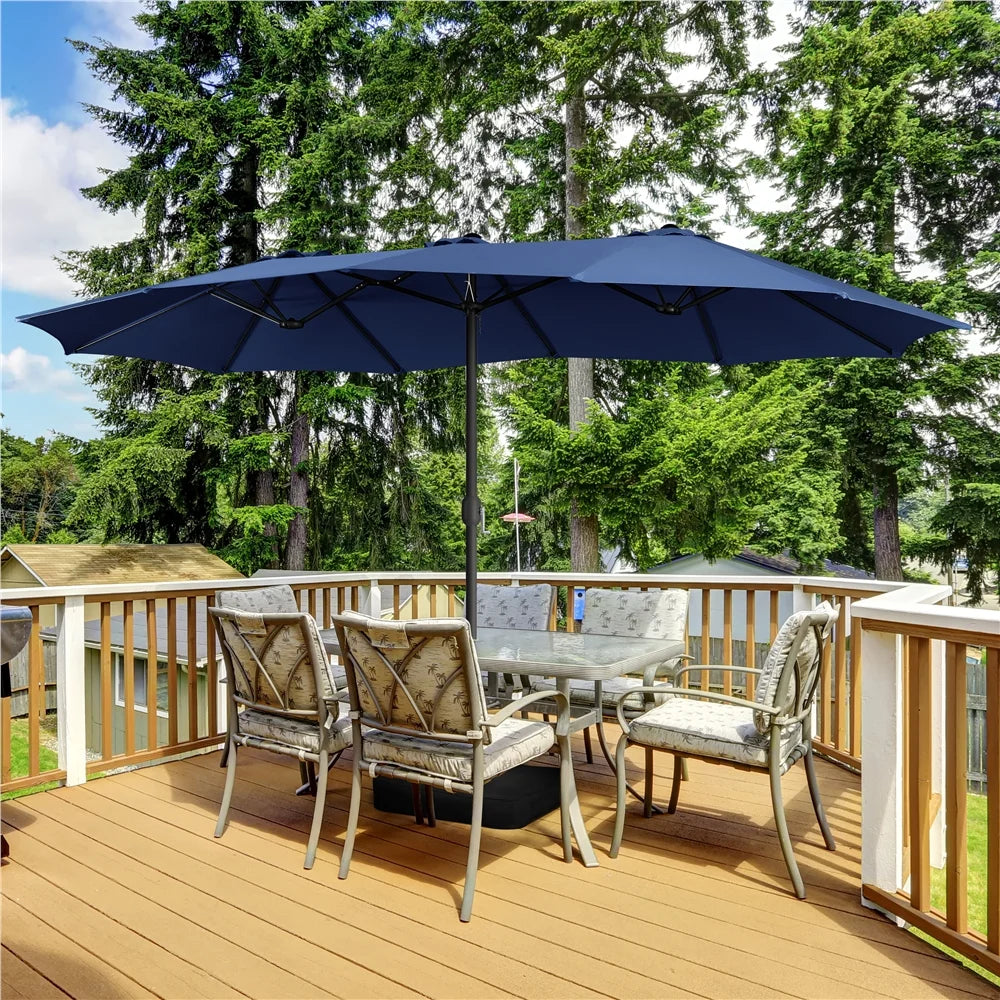 Topeakmart 13ft Patio Parasol Canopy with Crank, Tan