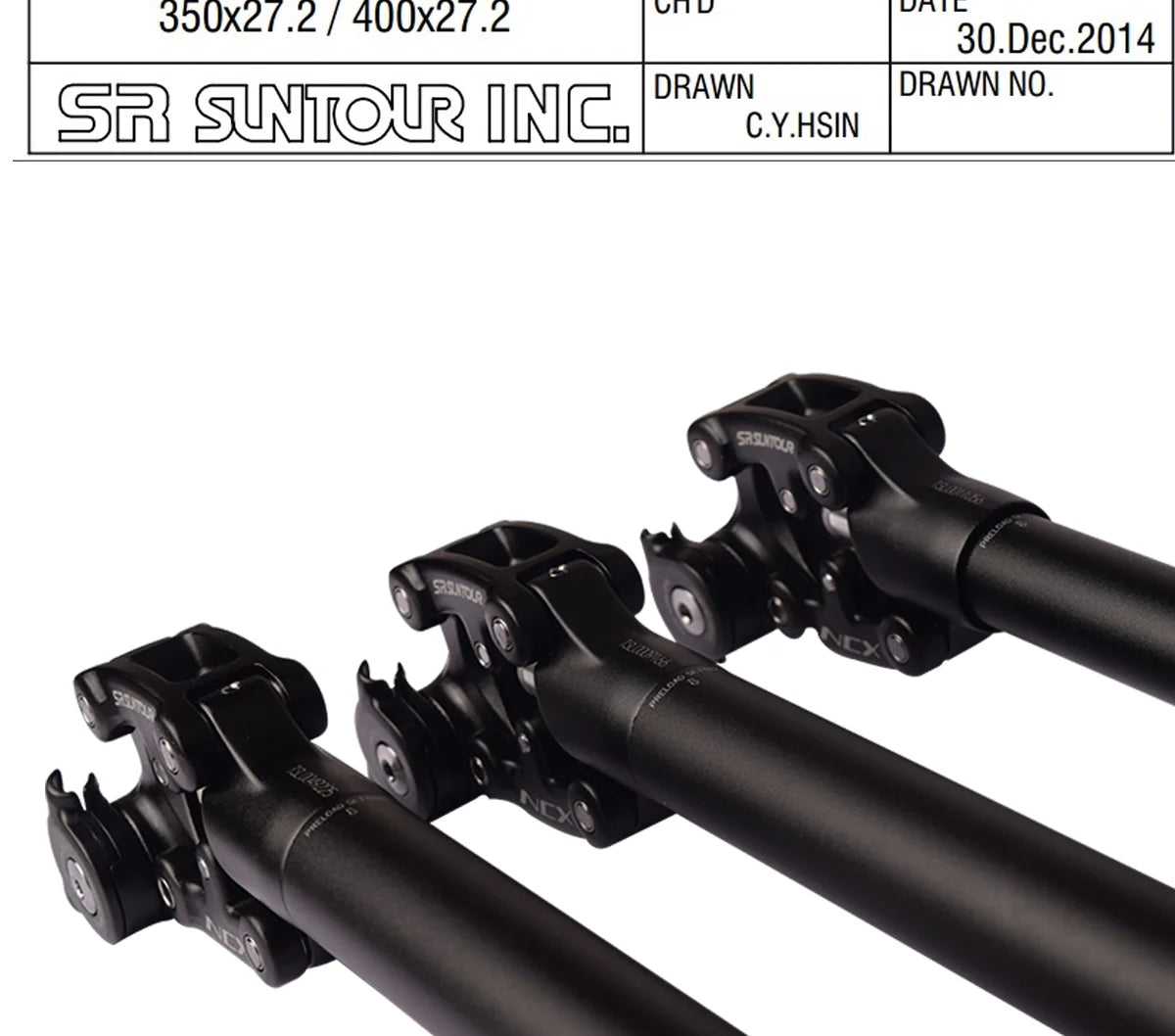 SR Suntour NCX Bicycle Suspension Seat Post with Standard Spring��Specification 27.2*350mm