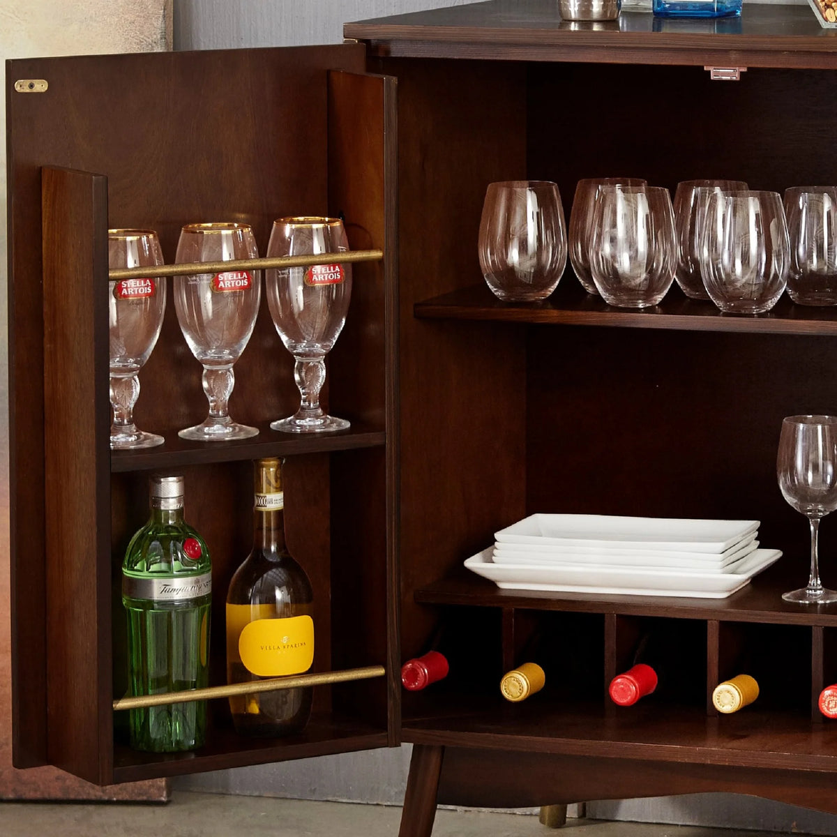 Lifestorey  Killian Bar Cabinet Walnut