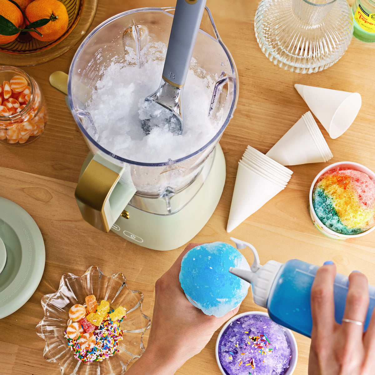 Beautiful Slush Crush 60 oz 4-Speed Frozen Drink Maker, White Icing by Drew Barrymore
