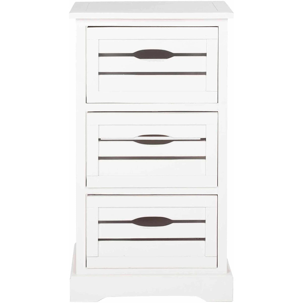 SAFAVIEH Samara Solid Rustic 3 Drawer Cabinet, Distressed Cream