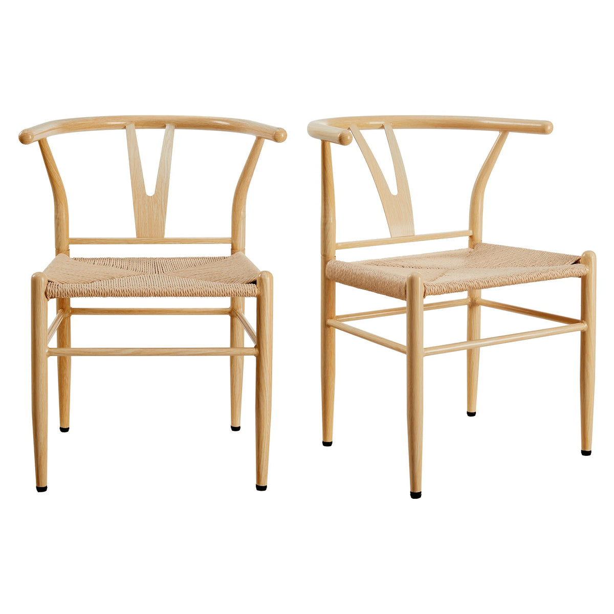 Better Homes & Gardens Springwood Wishbone Chair, Metal Base with Black Finish, 2 Pack