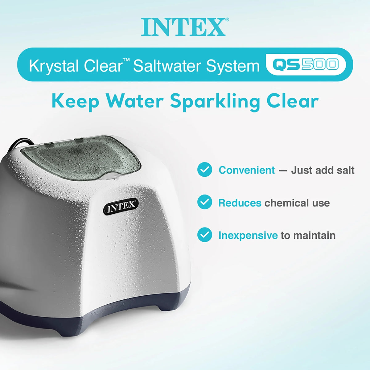 Intex 26661EG Krystal Clear Pool Small and Sleek Saltwater System, 110-120V