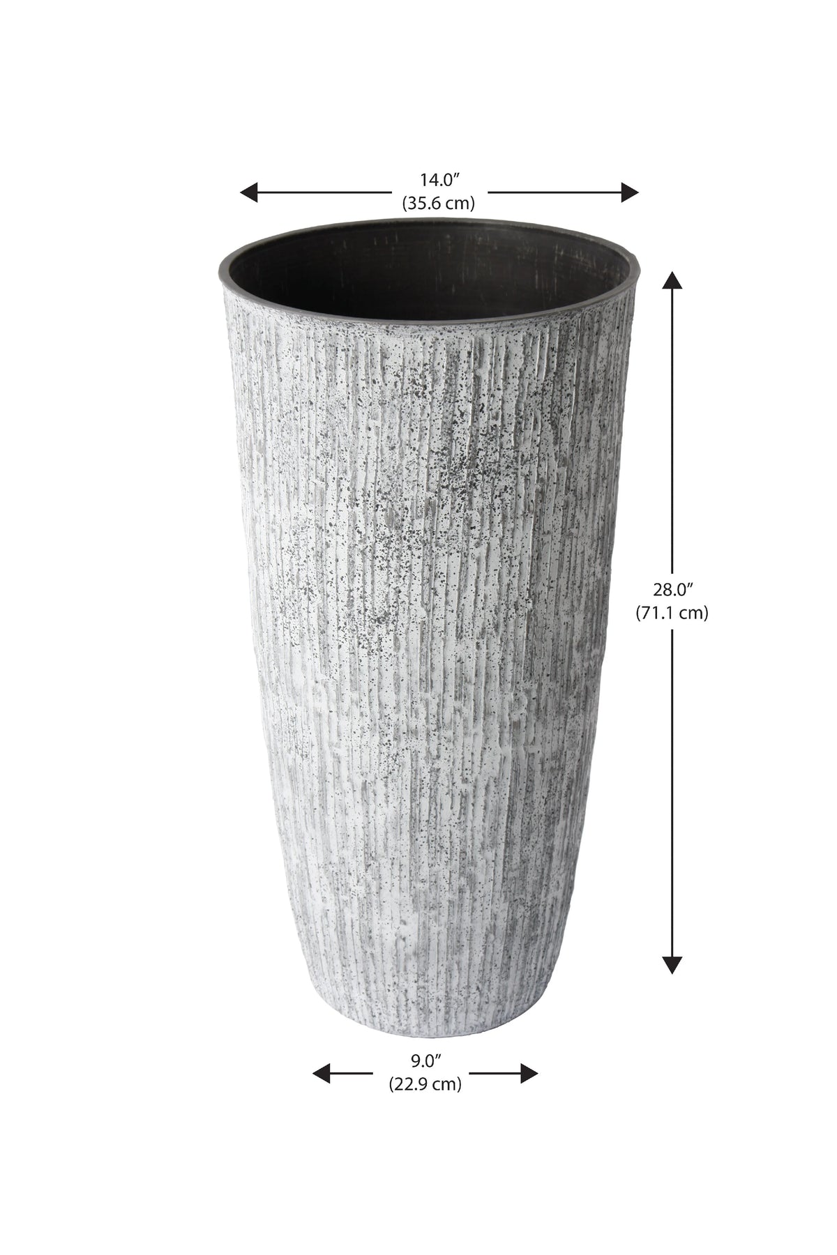 Algreen  14 x 28 in. Tall White Bark Planter