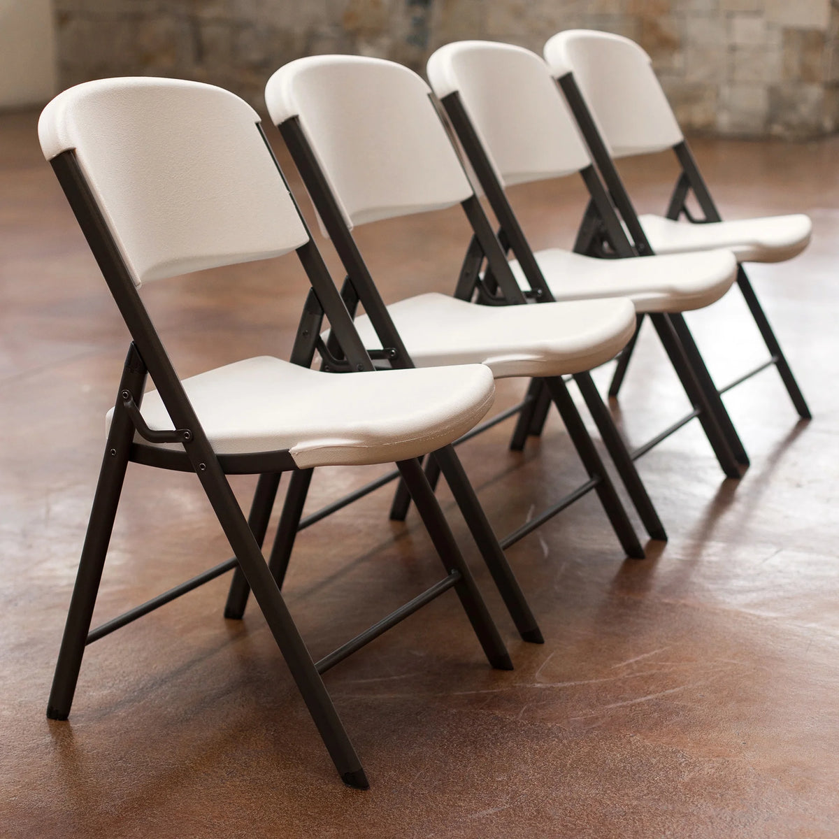 Lifetime Folding Chair, Indoor/Outdoor Commercial, White Granite, 4 Pack (42804)