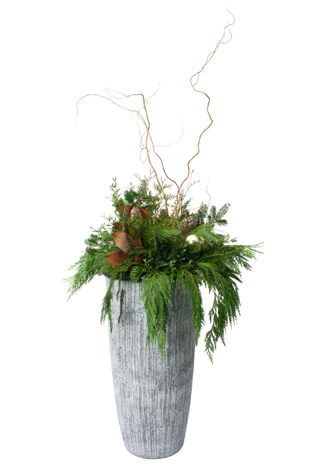 Algreen  14 x 28 in. Tall White Bark Planter