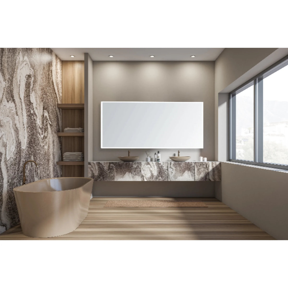 Modern Mirrors Astral Lighted Bathroom Vanity Mirror, Wall Mirror with Dimmable Daylight LED Lighting