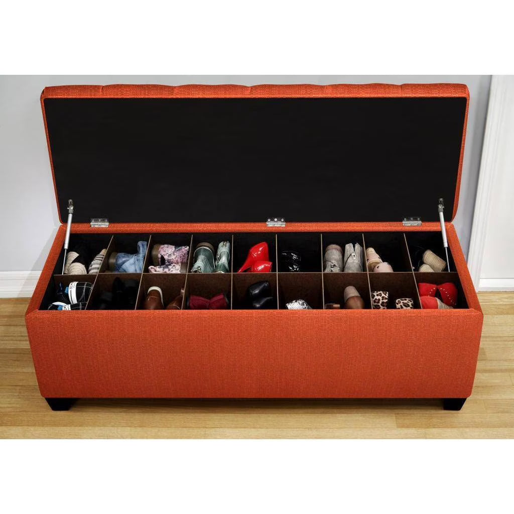 Sole Designs The Sole Secret Shoe Storage Bench - Candice Pumpkin Orange Large Large