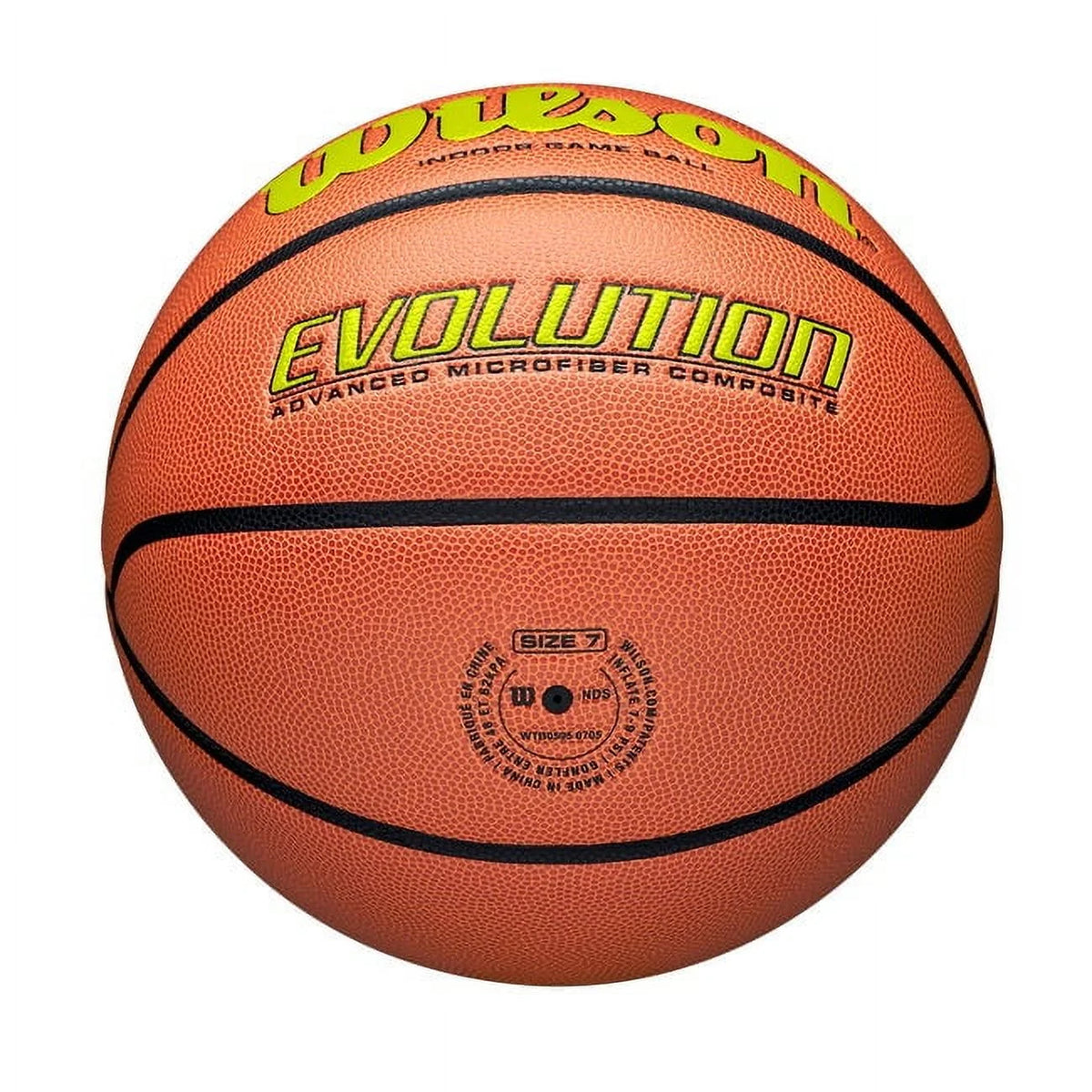 Wilson Evolution Baloncesto de Juego Interior - Negro, Talla 7 - 29,5"