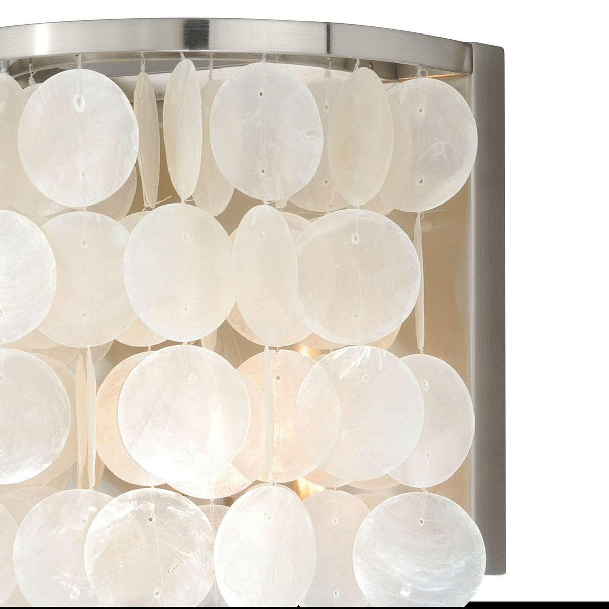 Elsa 1 Light Satin Nickel Capiz Shell Coastal Bathroom Wall Fixture