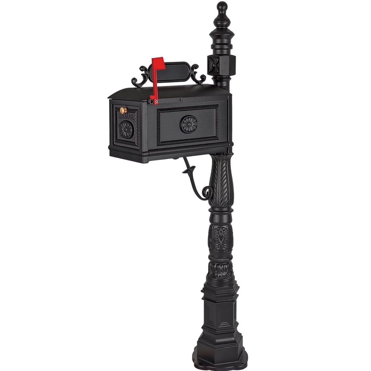 Betisef Large Cast Aluminum Mailbox Barcelona Decorative Post Mail Box Combination Stratford Heavy Duty