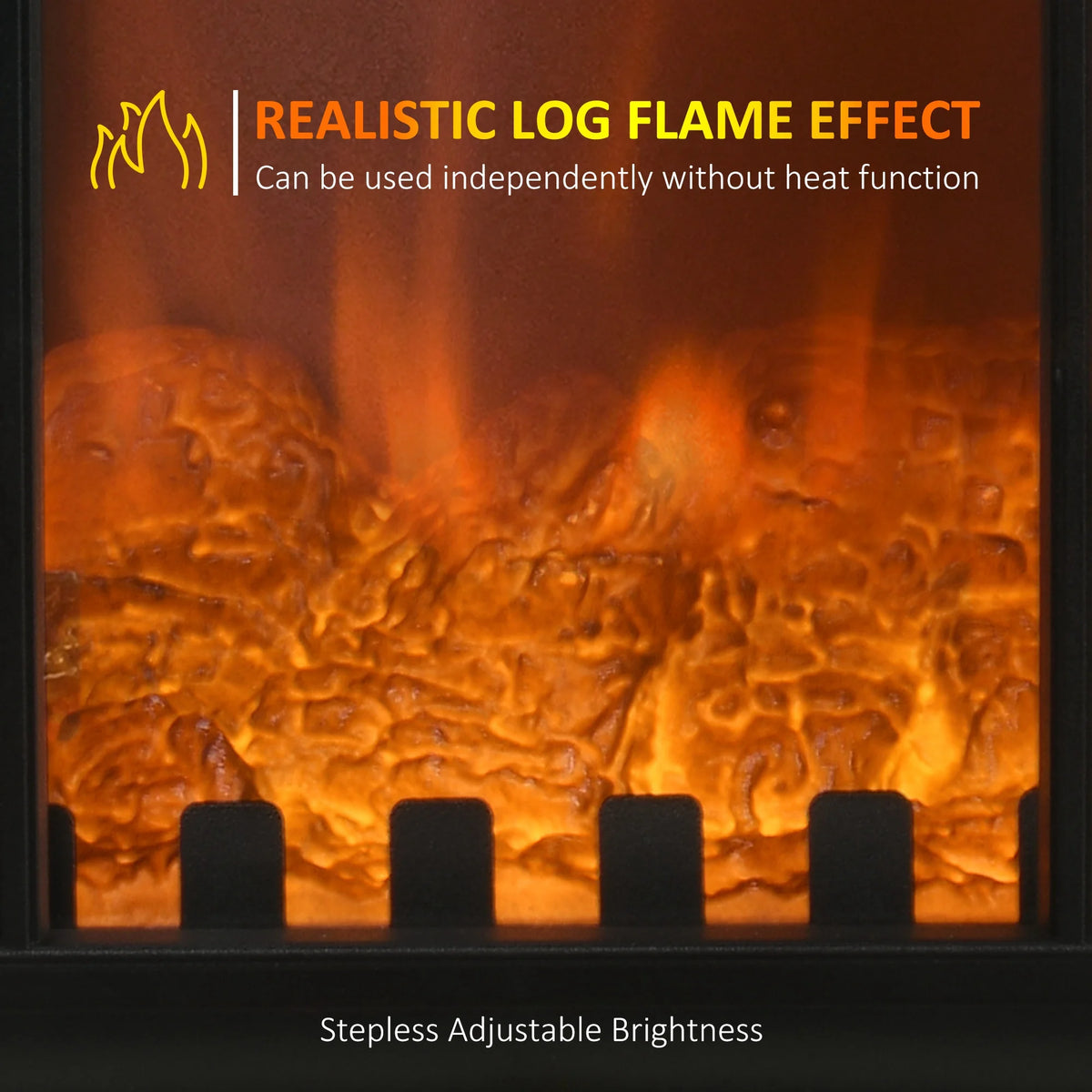 HOMCOM 22" Electric Fireplace Stove with 3-Sided Realistic Flame, Artificial Fake Faux Fireplace, Black