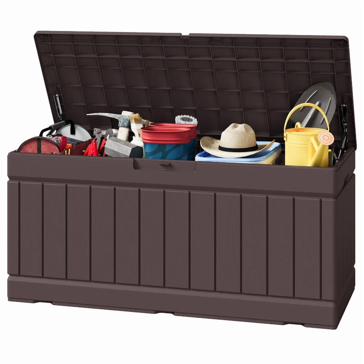Homall 82 Gallon Outdoor Storage in Resin Deck Box 45.66in Width Lockable Deck Box, Black