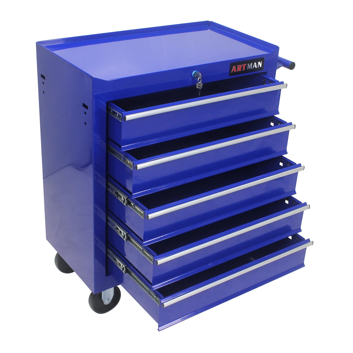 5 Drawer Rolling Tool Chest, Steel Tool Storage Cabinet for Garage Storage with 4 Wheels and Locker