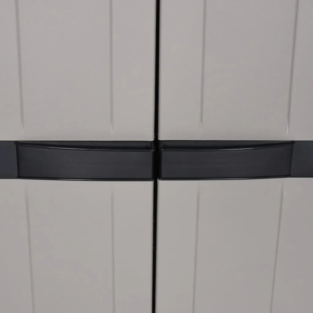 vidaXL Outdoor Storage Cabinet Black 25.6"x14.6"x33.5" PP