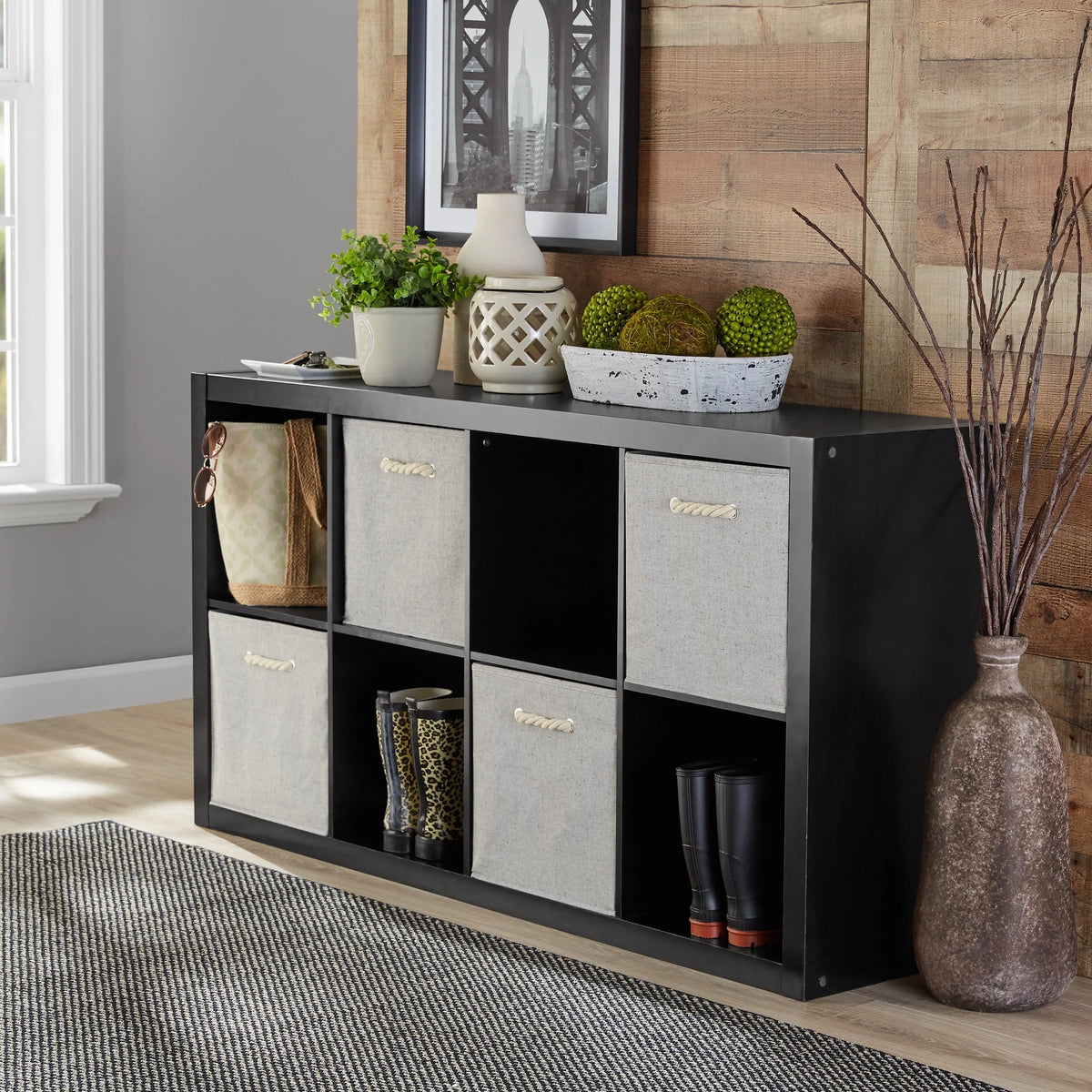 Better Homes & Gardens 8-Cube Storage Organizer, Solid Black