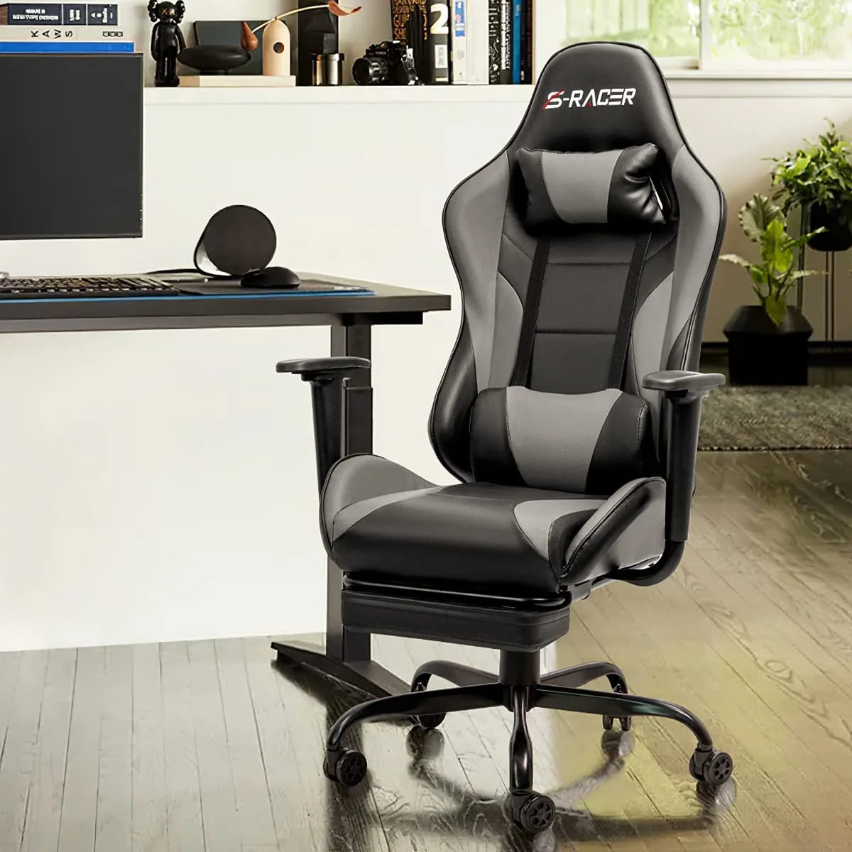 Lacoo High Back Gaming Chair Ergonomic Gaming Computer Chair,Black