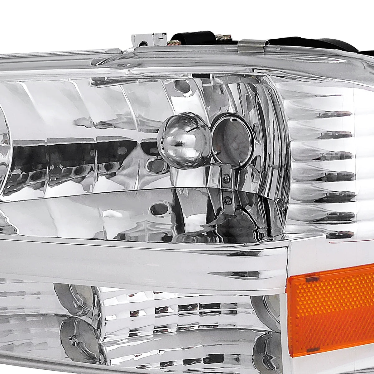 Spec-D Tuning Chrome Crystal Headlights + Tail Brake Lamps for 1997-2004 Dodge Dakota Left + Right Pair