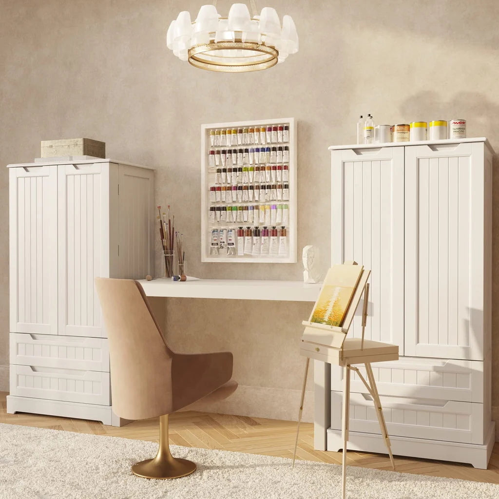 Aiho 47" Kitchen Pantry Storage Cabinet for Kitchen Dining Room - White
