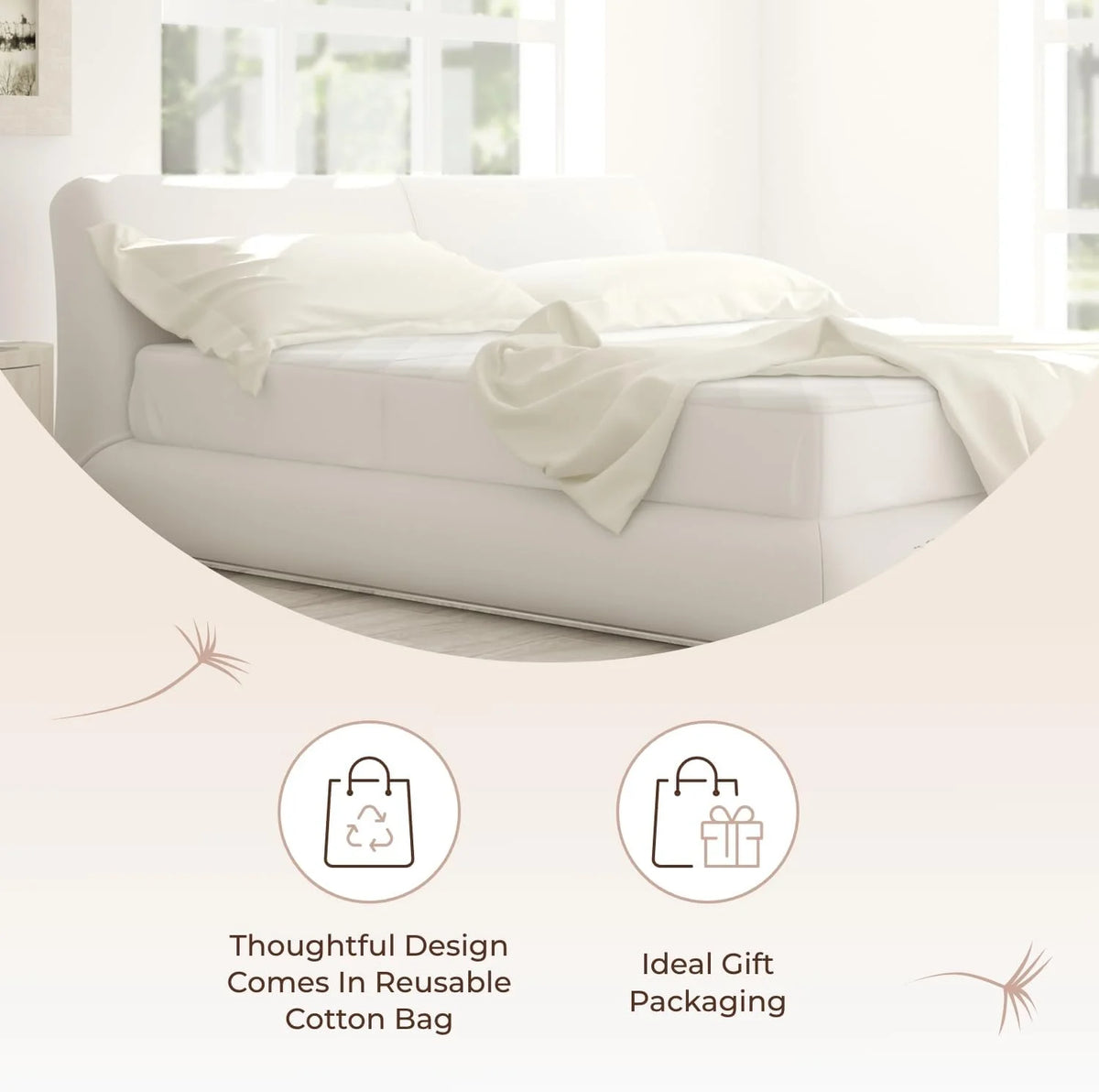 Whisper Organics 100% Cotton Organic Mattress Protector, 500TC Mattress Pad, Twin size, White